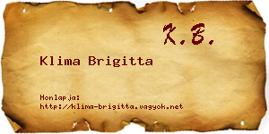 Klima Brigitta névjegykártya